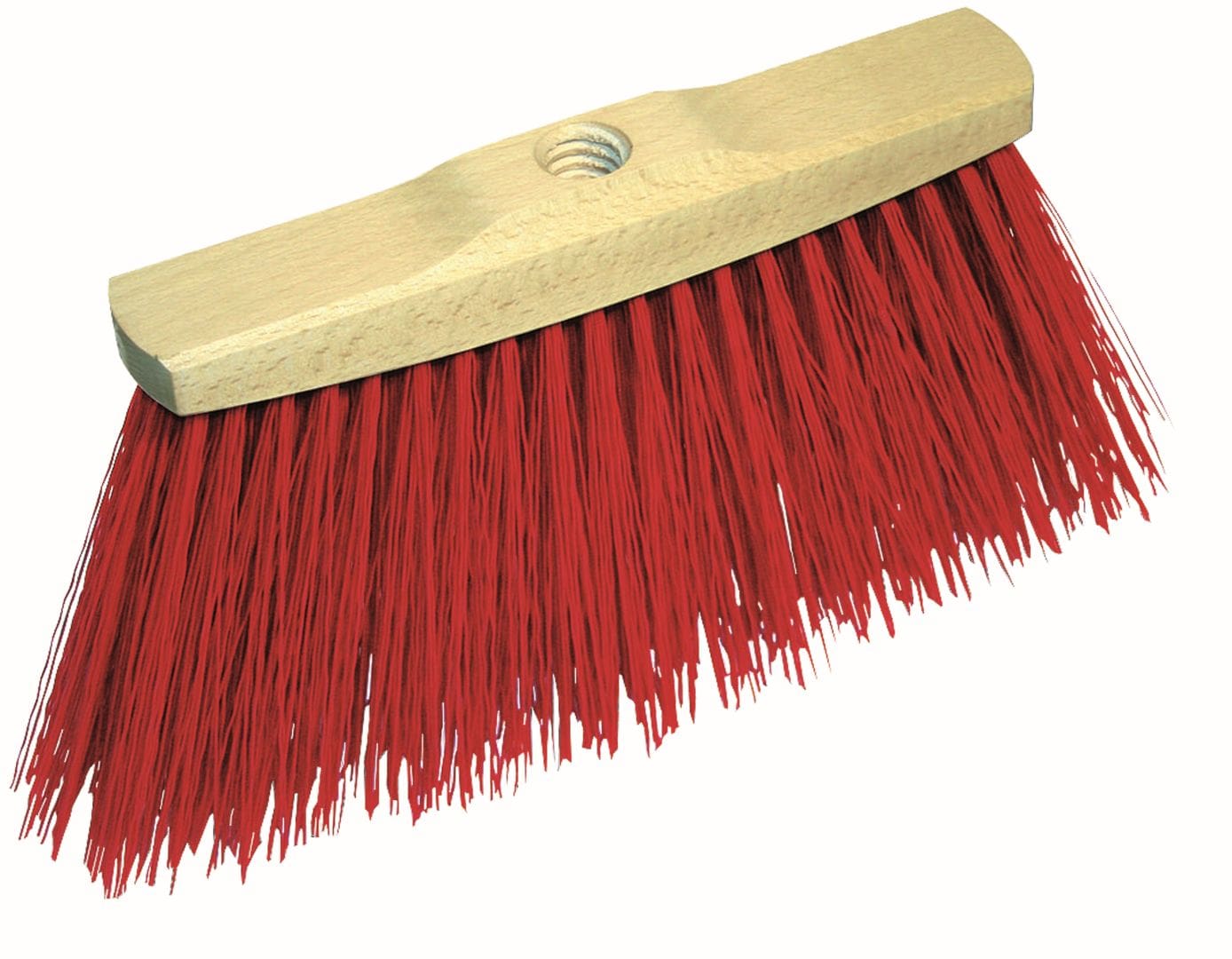 Broom in a varnished wooden frame with a thread