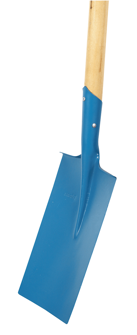 Spade with wooden shaft
