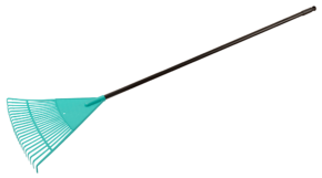 Plastic leaf-rake 22-tooth with metal handle – GR9138